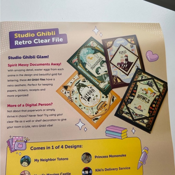 NWT my neighbor Totoro retro clear file studio ghibli - Picture 3 of 3